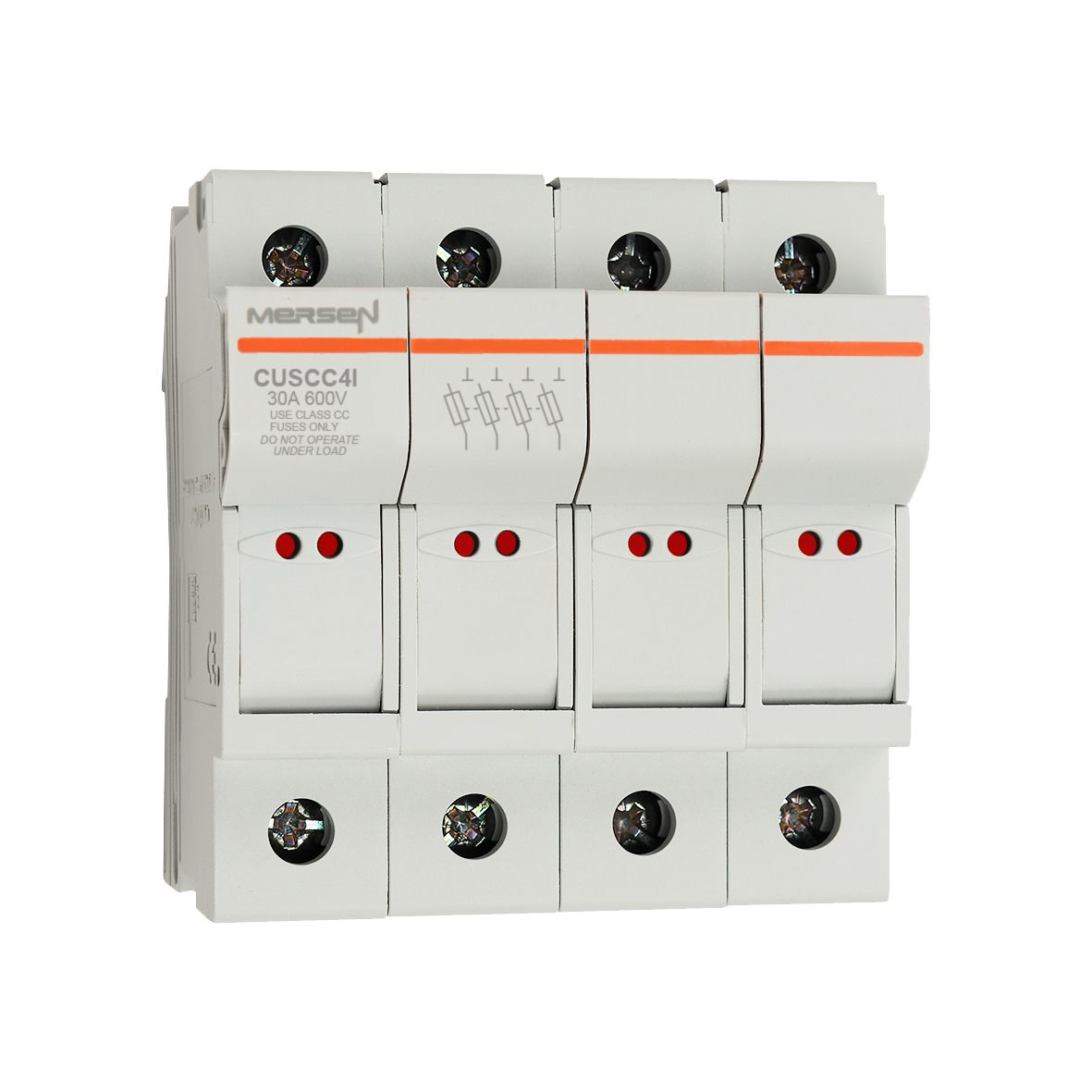 F1062789 - modular fuse holder, UL, 4P, Class CC, DIN rail mounting, indicators, IP20